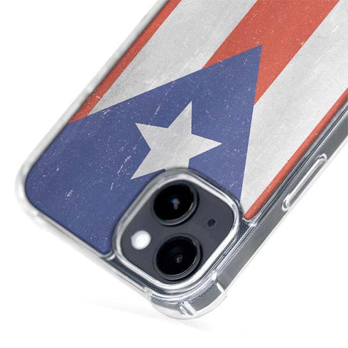 Puerto Rico Flag Distressed iPhone 14 Plus MagSafe Case